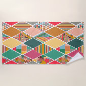 Boho Crazy Quilt Strandtuch (Vorderseite)