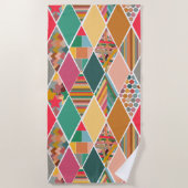 Boho Crazy Quilt Strandtuch (Vorderseite)