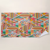 Boho Crazy Quilt Strandtuch (Vorderseite)