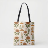 Boho Cream and Brown Shapes Tote Bag Tasche (Vorderseite)