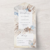 Boho Cream Beach Rustikal Kein Abendessen All In One Einladung (Innen Boden)