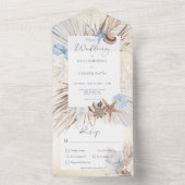 Boho Cream Beach Rustikales Abendessen All In One Einladung (Innen Boden)