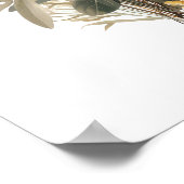 Boho Cream Beige Yellow Floral Blume Botanisch Poster (Ecke)