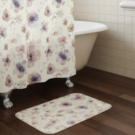 Boho Cream Blush Watercolor Wildflower Duschvorhang