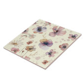 Boho Cream Blush Watercolor Wildflower Fliese (Seite)