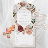 Boho Cream Burgundy Fall Floral No Dinner