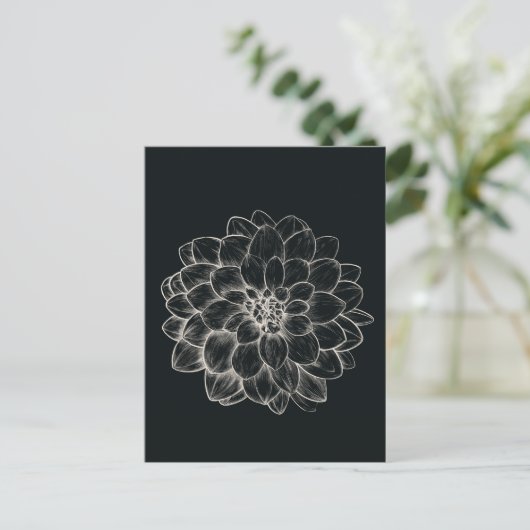 Boho Cream Dahlia Postkarte (Stehend Vorderseite)