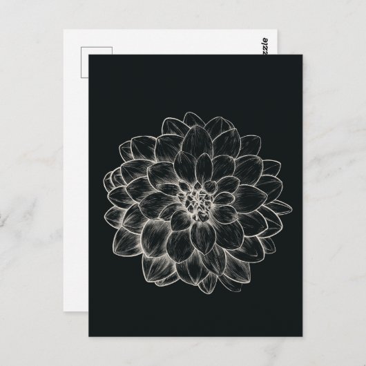 Boho Cream Dahlia Postkarte (Vorne/Hinten)