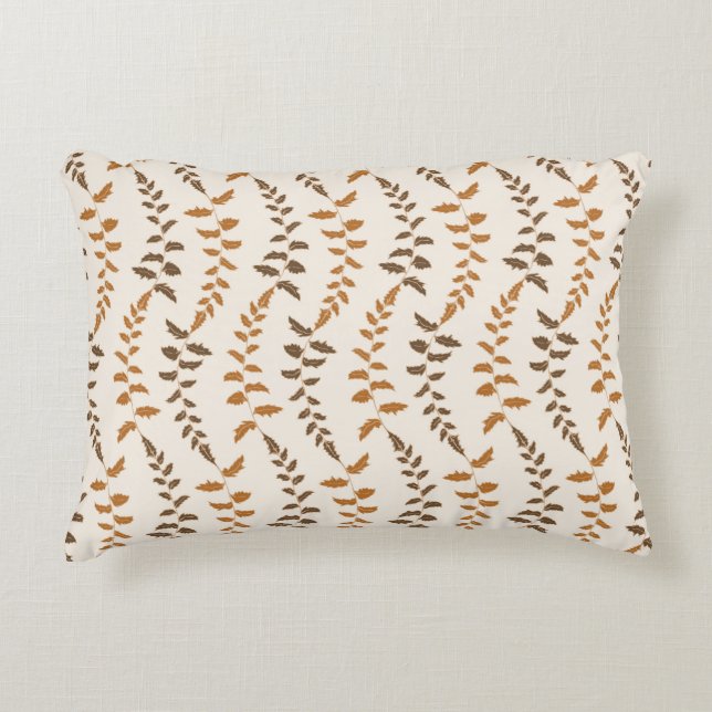 Boho Cream Fern Strings - nahtloses Muster. Dekokissen (Vorderseite)