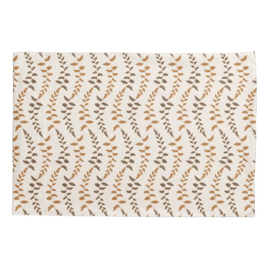 Boho Cream Fern Strings - nahtloses Muster. Kissenbezug (Rückseite)