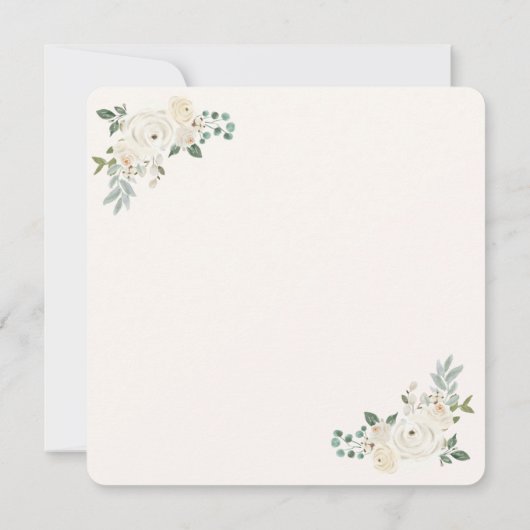 Boho Cream Floral Wedding Arch Save the Date (Rückseite)