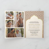 Boho Cream Geometric All in One Indian Wedding Einladung (Innenseite)