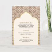 Boho Cream Geometric All in One Indian Wedding Einladung (Rückseite)