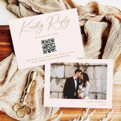 Boho Cream Neutral Wedding RSVP Qr Code Begleitkarte