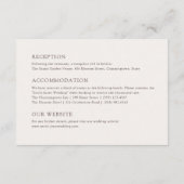 Boho Cream & Off White Floral Wedding Details Begleitkarte (Rückseite)