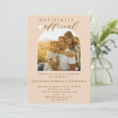 Boho Cream Pastel Official Adoption Day Party Einladung (Stehend Vorderseite)