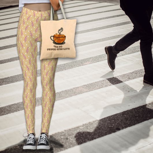 Boho Cream Pink Botanicals Leggings