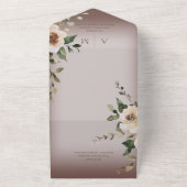 Boho Cream Rose Brown Kein Abendessen All In One Einladung (Außenbereich)