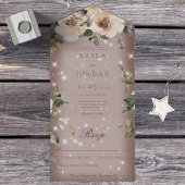 Boho Cream Rose Sparkone Braun Kein Abendessen All In One Einladung