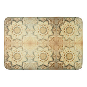 Boho Cream Swirl Herz Design Badematte