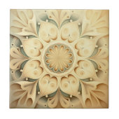Boho Cream Swirl Herz Design Decorative Tile Fliese (Vorderseite)