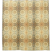 Boho Cream Swirl Herz Design Duschvorhang (Vorderseite)