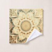 Boho Cream Swirl Herz Design Handtuchdesign Set (Waschlappen)