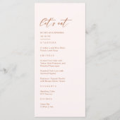 Boho Cream und Burnt Orange Wedding Menükarte (Vorderseite)