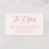 Boho Cream und Terracotta Wedding Website qr Code Begleitkarte (Vorderseite)