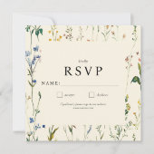 Boho Cream Wildblume RSVP-Karte (Vorderseite)