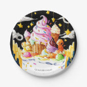 Boho Creamy Ice Cream Geburtstag Pappteller (Vorderseite)