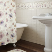 Boho-Cremeton Rouge Wasserfarbe Wildblume Duschvorhang