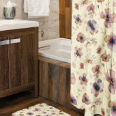 Boho-Cremeton Rouge Wasserfarbe Wildblume Duschvorhang