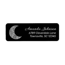 Boho Crescent Moon Black Rücksendeadresse