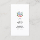 Boho Crescent Moon Crystal Cluster Pink Roses Chic Visitenkarte (Rückseite)