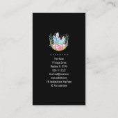 Boho Crescent Moon Crystal Cluster Pink Roses Chic Visitenkarte (Rückseite)