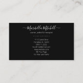 Boho Crescent Moon Crystals Pink Roses Foto Visitenkarte (Rückseite)