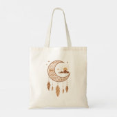 Boho Crescent Moon & Mountain Sunrise Tote Bag Tragetasche (Rückseite)