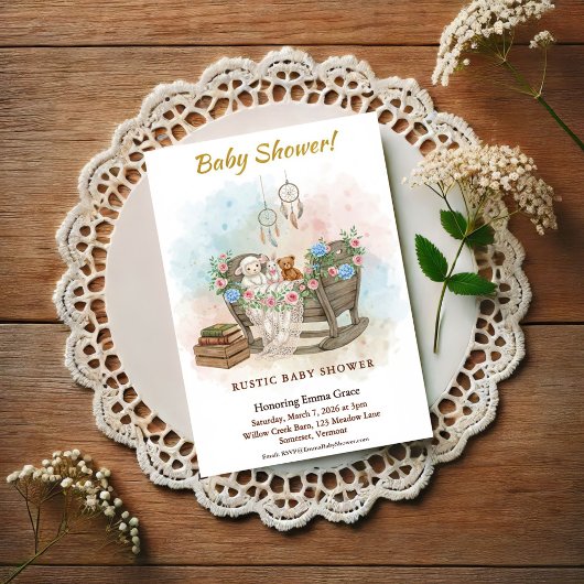 Boho Crib Dream Catcher Baby Shower Invitation Postkarte