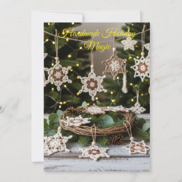 Boho Crochet Snowflake Weihnachtsschmuck Einladung