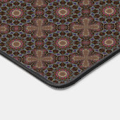Boho Cross Batik Bio Muster Schreibtischunterlage (Ecke)