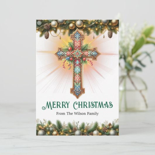 Boho Cross mit aufwändigen Mustern Weihnachten (Stehend Vorderseite)