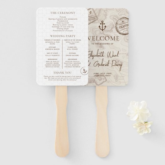 Boho Cruise Hochzeit in Urlaubsort Fächer (Vorne und Hinten)