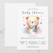 Boho Custom Bear Baby Dusche Einladung (Vorne/Hinten)