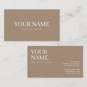 Boho Custom Brown Simple Business Card Visitenkarte (Vorne/Hinten)