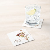 Boho Custom Earthy Nature Botanical Brautparty Rechteckiger Pappuntersetzer (Vor Ort)