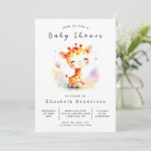 Boho Custom Giraffe Baby Shower Einladung (Stehend Vorderseite)