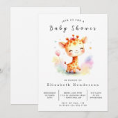 Boho Custom Giraffe Baby Shower Einladung (Vorne/Hinten)