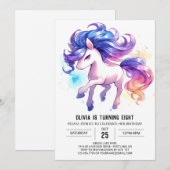 Boho Custom Horse Birthday Einladung (Vorne/Hinten)