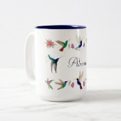 Boho Custom Hummingbirds Zweifarbige Tasse (Vorderseite Links)